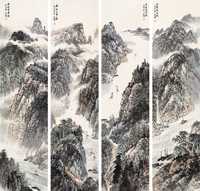 施江城 2006年作 三峡绝景 四屏